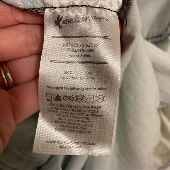 One teaspoon western distressed button down Jean denim long sleeve shirt stained - Picture 8 of 9